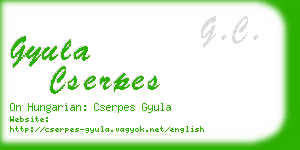 gyula cserpes business card